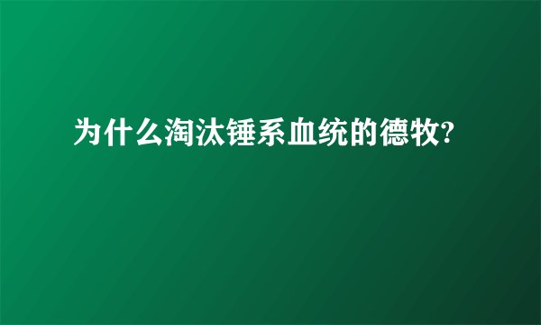 为什么淘汰锤系血统的德牧?