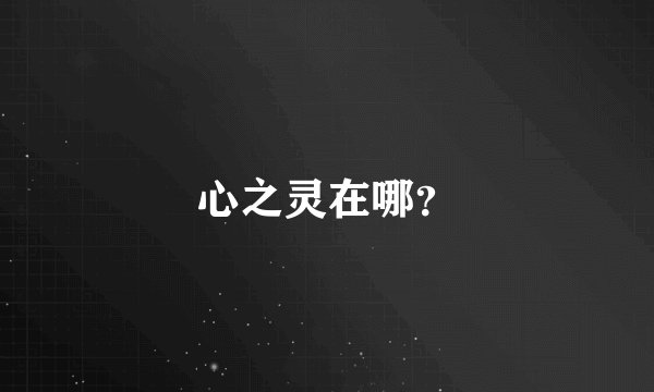 心之灵在哪？