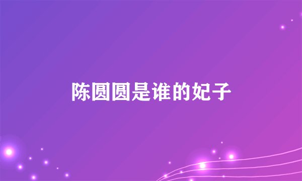 陈圆圆是谁的妃子