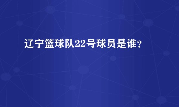 辽宁篮球队22号球员是谁？
