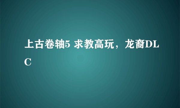 上古卷轴5 求教高玩，龙裔DLC