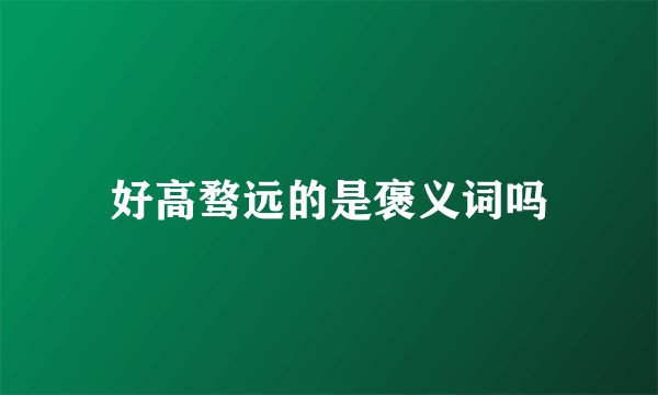 好高骛远的是褒义词吗
