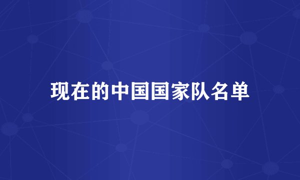 现在的中国国家队名单