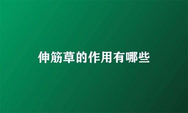 伸筋草的作用有哪些