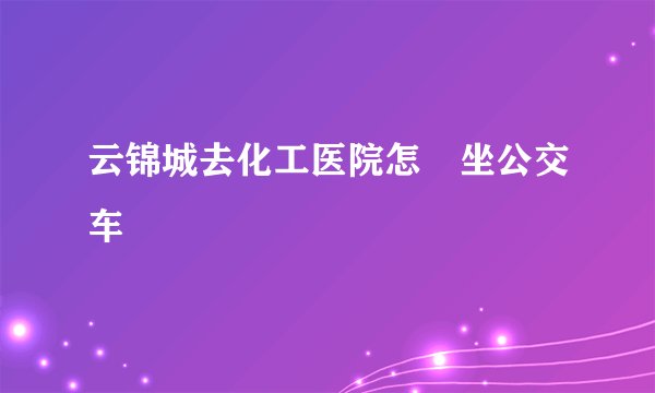 云锦城去化工医院怎麼坐公交车