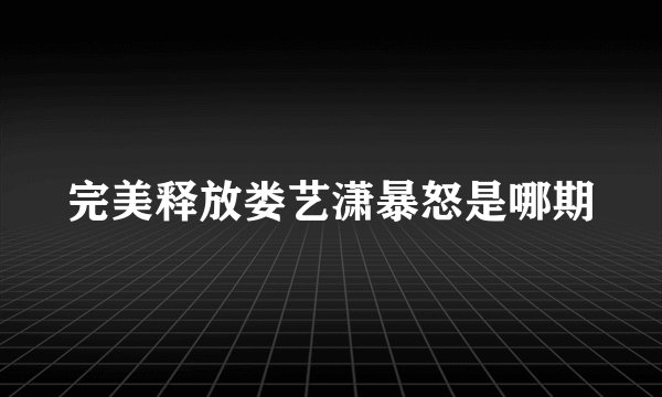 完美释放娄艺潇暴怒是哪期