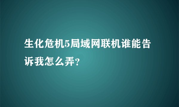 生化危机5局域网联机谁能告诉我怎么弄?