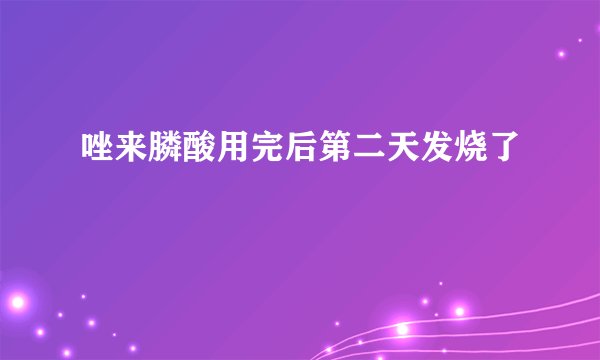 唑来膦酸用完后第二天发烧了