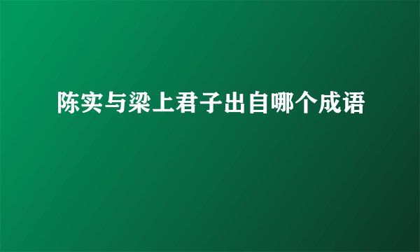 陈实与梁上君子出自哪个成语