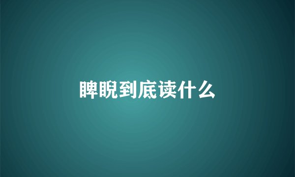 睥睨到底读什么