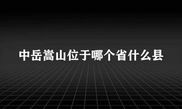 中岳嵩山位于哪个省什么县