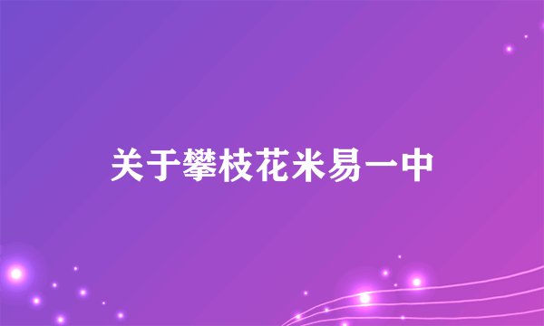 关于攀枝花米易一中