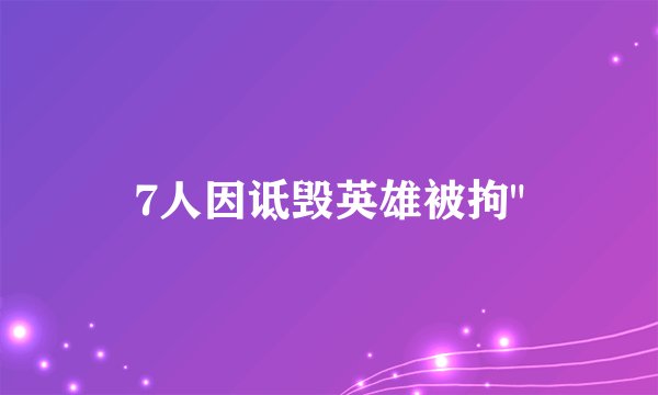 7人因诋毁英雄被拘