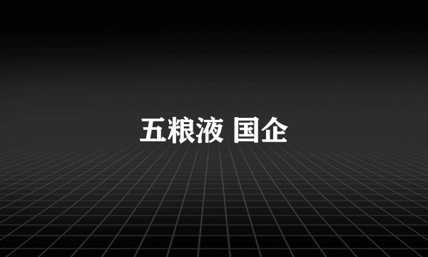 五粮液 国企