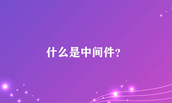 什么是中间件？
