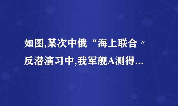 如图,某次中俄“海上联合〃反潜演习中,我军舰A测得潜艇C的俯角为30。.位于军舰 A正上方1000米的反潜直升机B侧得潜艇C的俯角为68。.试根据以上数据求出潜艇C离 开海平面的下潜深度.(结果保留整数.参考数据:sin680=0.9, cos68°«0.4, tan68°«2.5, 小