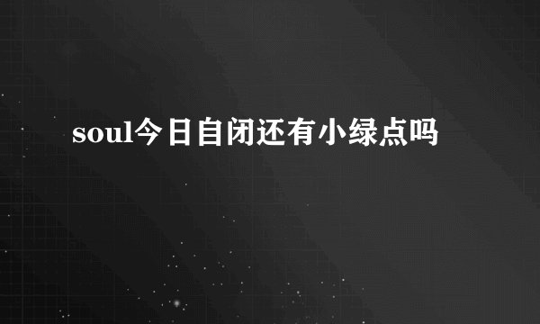 soul今日自闭还有小绿点吗