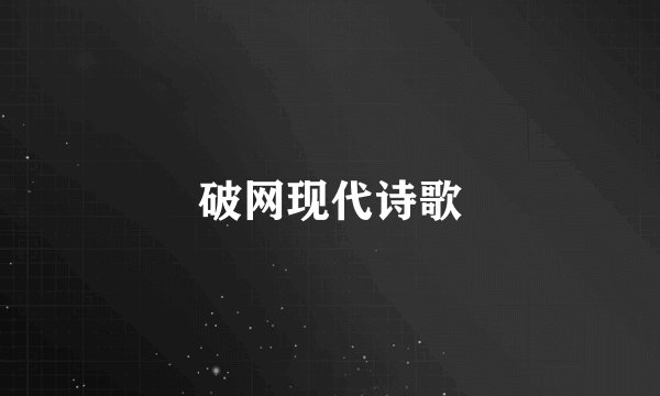 破网现代诗歌
