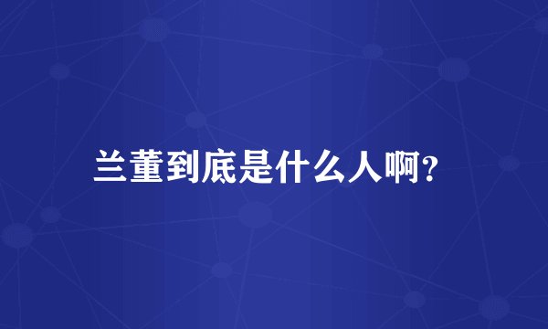 兰董到底是什么人啊？