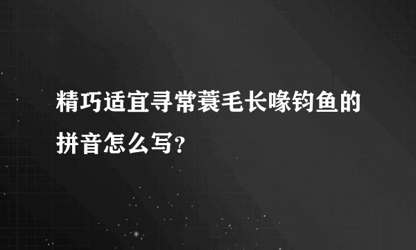 精巧适宜寻常蓑毛长喙钧鱼的拼音怎么写？
