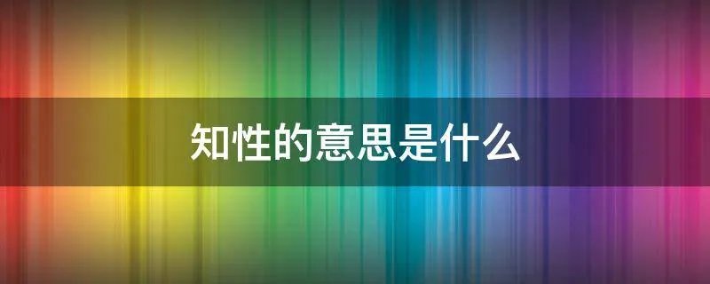 知性的意思是什么
