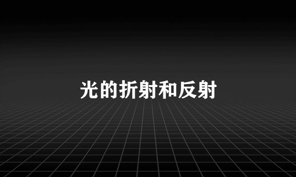 光的折射和反射
