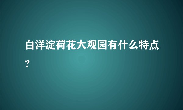 白洋淀荷花大观园有什么特点？