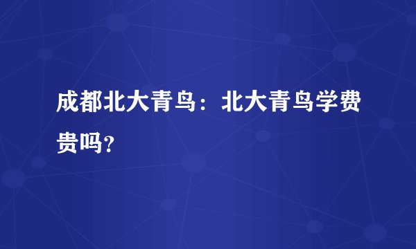 成都北大青鸟：北大青鸟学费贵吗？