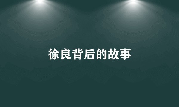 徐良背后的故事