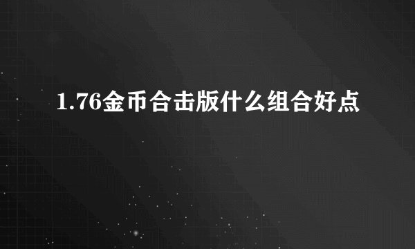 1.76金币合击版什么组合好点