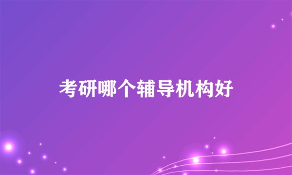 考研哪个辅导机构好