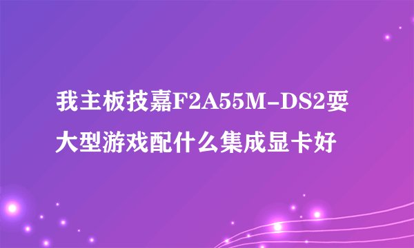 我主板技嘉F2A55M-DS2耍大型游戏配什么集成显卡好