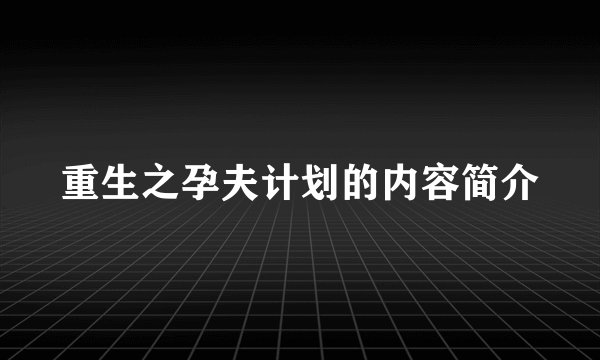 重生之孕夫计划的内容简介
