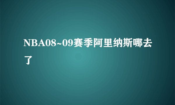 NBA08~09赛季阿里纳斯哪去了