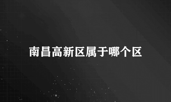 南昌高新区属于哪个区