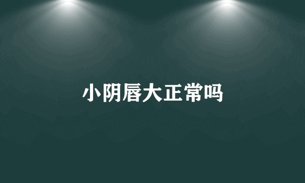 小阴唇大正常吗