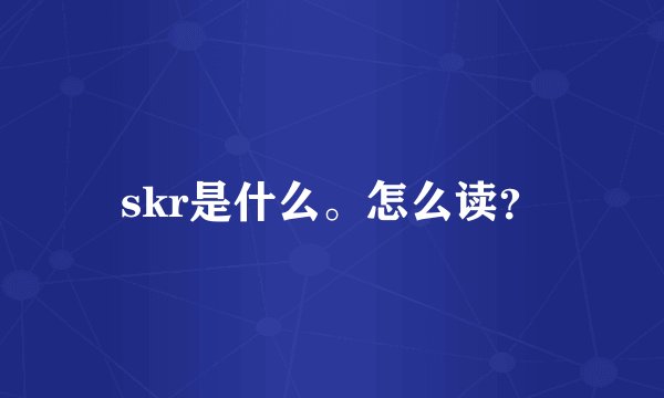 skr是什么。怎么读？