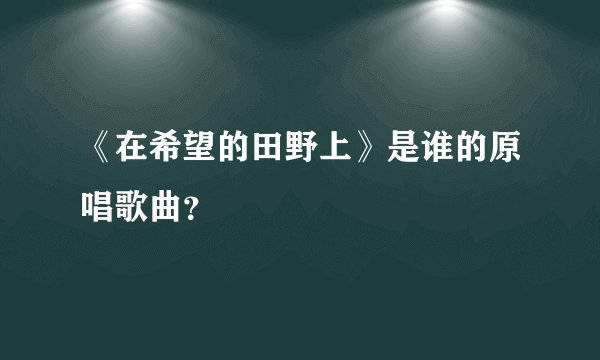 《在希望的田野上》是谁的原唱歌曲？