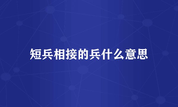 短兵相接的兵什么意思