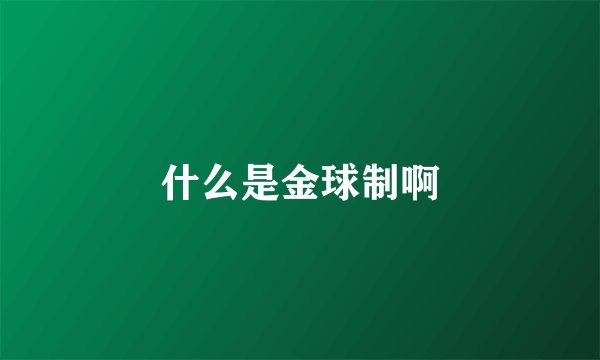 什么是金球制啊