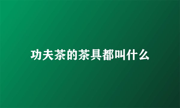 功夫茶的茶具都叫什么