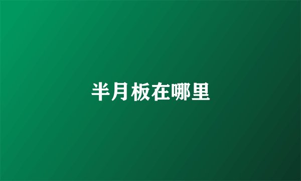 半月板在哪里