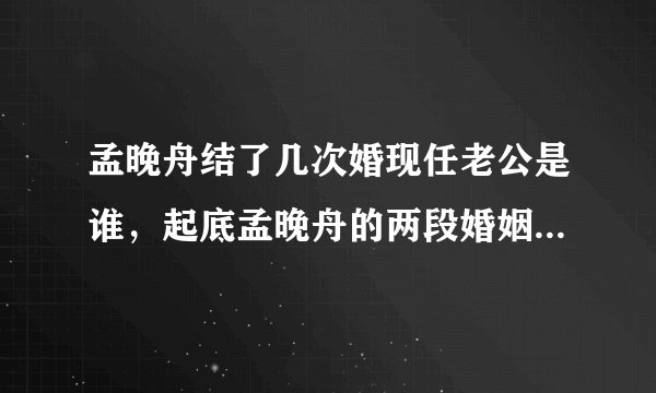 孟晚舟结了几次婚现任老公是谁,起底孟晚舟的两段婚姻四个孩子