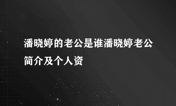 潘晓婷的老公是谁潘晓婷老公简介及个人资
