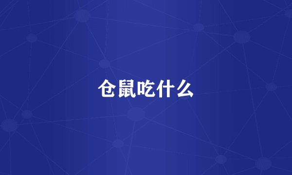 仓鼠吃什么