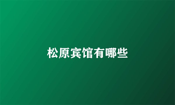 松原宾馆有哪些