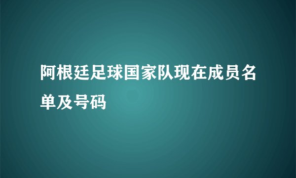 阿根廷足球国家队现在成员名单及号码