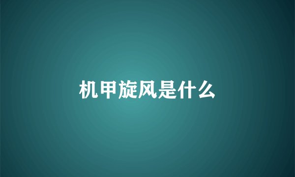 机甲旋风是什么