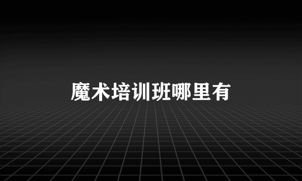 魔术培训班哪里有