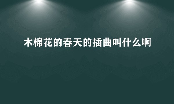 木棉花的春天的插曲叫什么啊